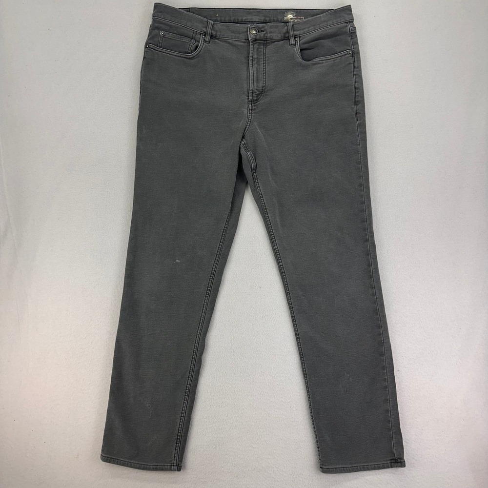 Faherty Jeans Mens 36/32 Grey Slim Straight Denim Casual Preppy Workwear
